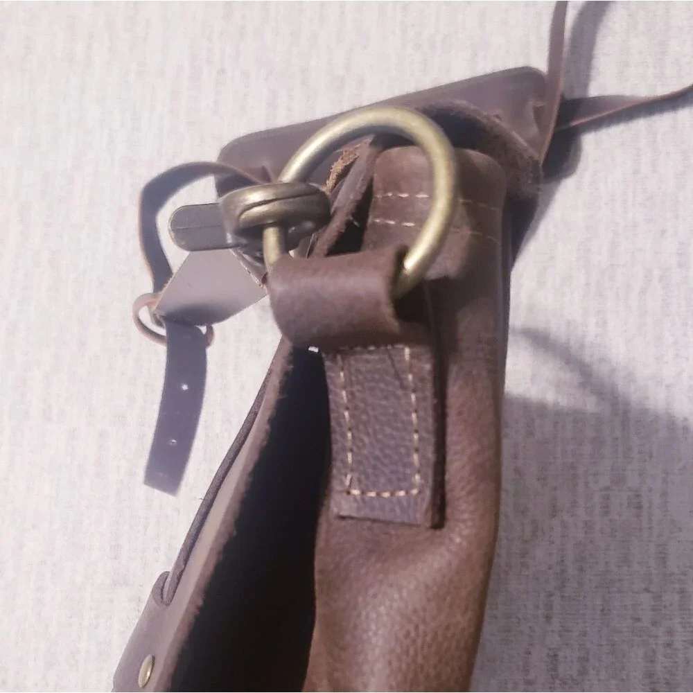 Handmade leather messenger bag